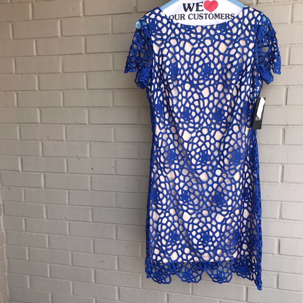 NWT Blue lace cocktail dress form Neiman